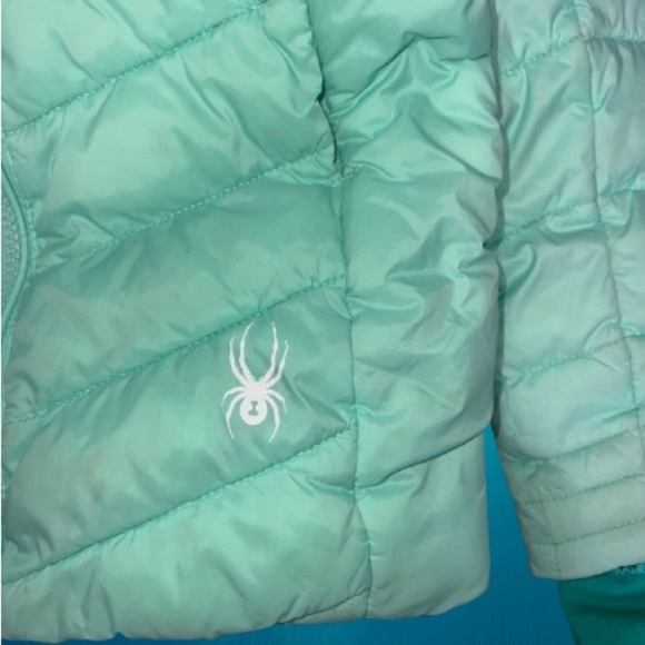 Spyder brand, Girls’ long chevron puffer coat sz xs 5/6 - Picture 4 of 5